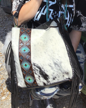 Load image into Gallery viewer, HOBO PURSE Black/White cowhide
