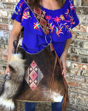 Load image into Gallery viewer, LARGE GYPSY TRAVEL BAG brown cowhide
