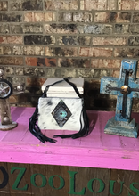 Load image into Gallery viewer, SMALL CROSS BODY Black/white cowhide
